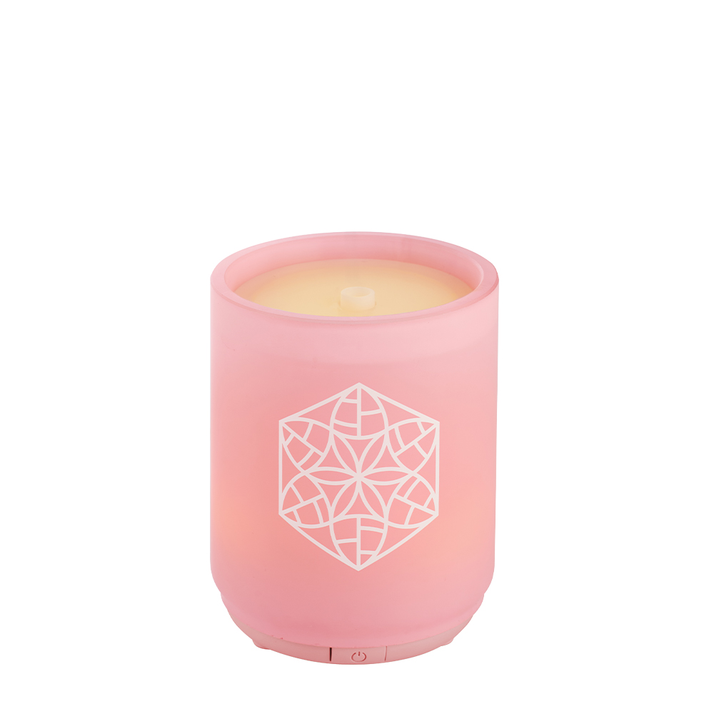 TaoCandle Glas - altrosa mit Baldini Selbstliebe