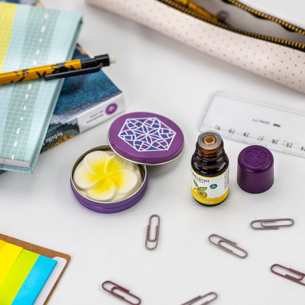 Mini Duftstein Frangipani mit Duftsteindose